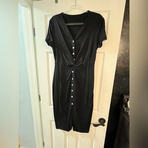 Classic Black Button-Down Dress